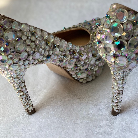 Beaded handmade  Crystal Handmade Heel Pumps - Picture 4 of 8